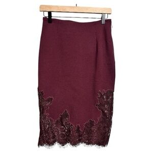 Body By Victoria Secret Burgundy Pencil Skirt Sz 0
